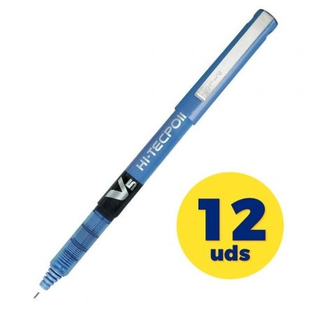 Pilot V5 Hi-Tecpoint Punta Aguja Tinta Líquida Azul (Set de 12)